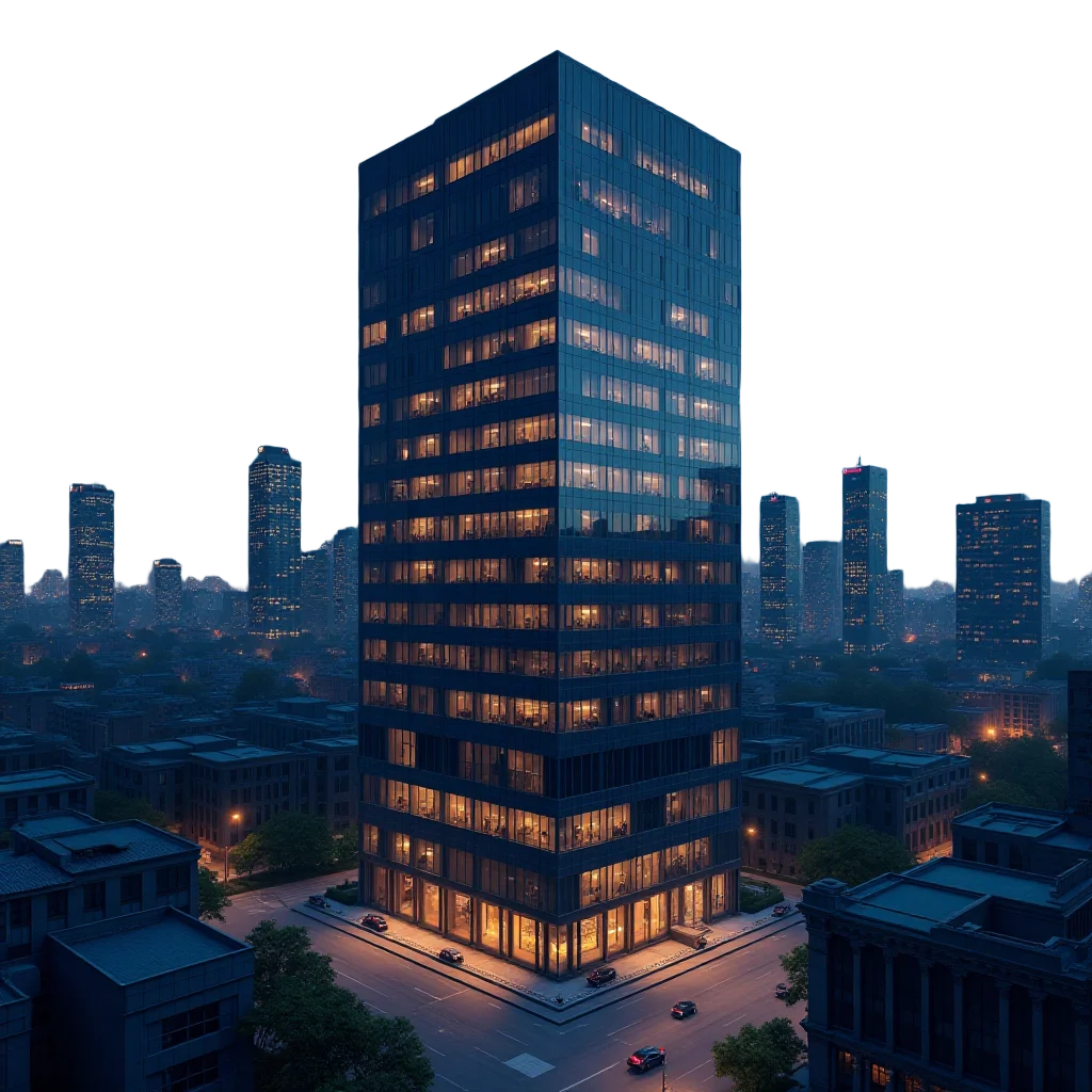 Urban Skyscraper at Night